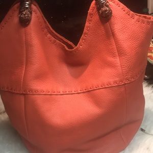 The Sak-Large Orange - Leather Indio Tote Bag🧡